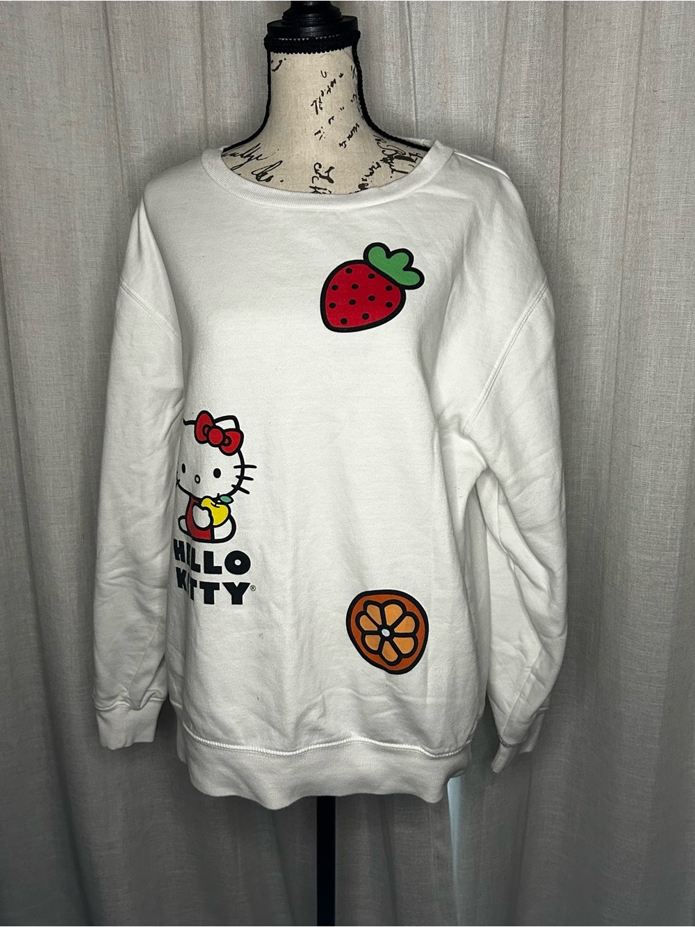Hello Kitty White Sweatshirt with Fruit Prints